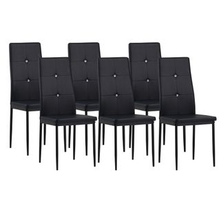 Chaises De Salle à Manger Diamond, Lot De 6, Noir