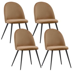 Chaises De Salle à Manger Capo Samt, Lot De 4, Marron