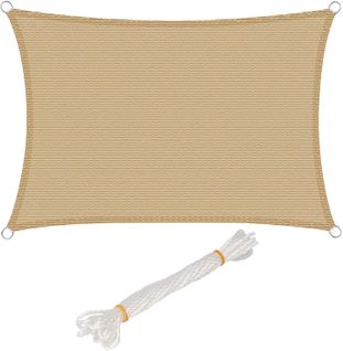 Voile D’ombrage Rectangulaire 3x5m En Hdpe.protection Contre Le Soleil. Sable