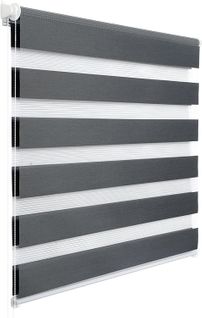Store Enrouleur Double Fixation Rapide Isolant Thermique 120x150 cm Gris Foncé