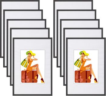 10x Cadre Photo 20x30 Cm En Plastique Pour Chambre/bureau/salle D'étude.noir
