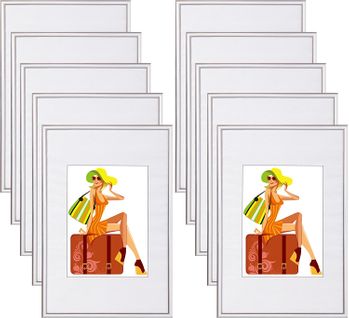 10x Cadre Photo 21x29.7cm(a4) En Plastique Pour Chambre/bureau/salle D'étude.argent