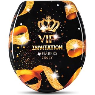 Abattant De Toilette En Duroplast Avec Charnière.couvercle De Wc.45.5x37.1cm.or Vip