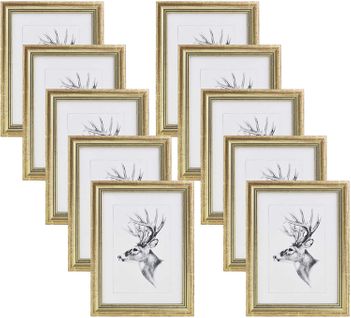 10x Cadre Photo 30x40 Cm Cadre En Bois Et Verre Décoration Maison Artos Style Or