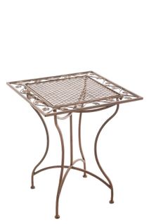 Table De Jardin En Fer Forgé Asina 60 X 60 Cm Marron Antique
