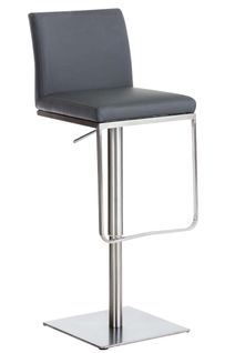 Tabouret De Bar Panama En Similicuir Avec Pied En Métal Gris/acier Inoxydable