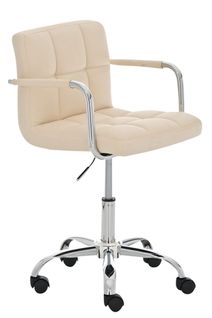 Chaise De Bureau Lucy Similicuir Crème