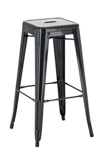 Tabouret De Bar 100% En Métal Joshua Noir