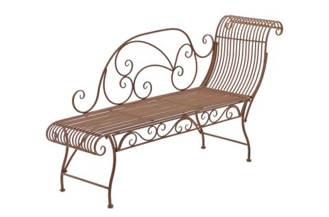 Banquette De Jardin Karma En Fer Forgé Marron Antique