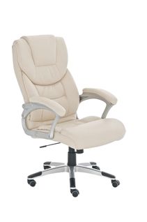 Fauteuil De Bureau Texas En Similicuir Crème