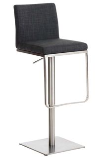 Tabouret De Bar Panama Tissu Avec Pied En Métal Gris Foncé/acier Inoxydable