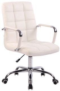 Fauteuil De Bureau Deli En Similicuir Blanc