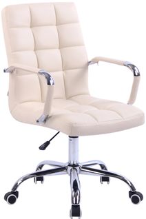 Fauteuil De Bureau Deli En Similicuir Crème