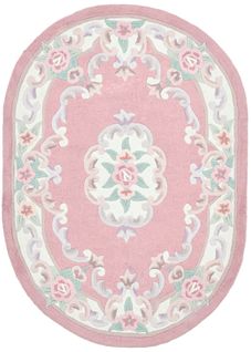 Tapis Tufté Main Avec Bordure En Design Aubusson - Ming 120x170 Cm - Rose