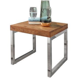 Table D'appoint Bois Massif 45x40x45cm Bout De Canapé Table De Salon