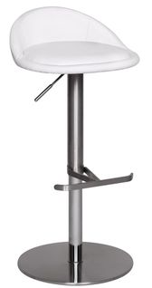 Tabouret De Bar Reglable 65 - 90 Cm Chaise De Bar Tabouret Bistro Métal Blanc