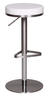 Tabouret De Bar Reglable 57 - 82 Cm Chaise De Bar Tabouret Bistro Métal Blanc