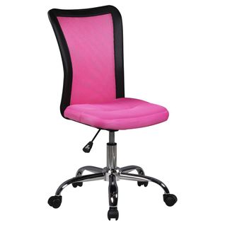 Chaise De Bureau Enfant Chaise Pivotante Tissu Fauteuil Ergonomique Rosa