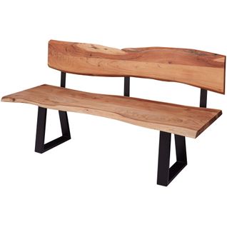 Banc Salle à Manger Cuisine 180 Cm Bois Massif D'acacia Avec Dossier