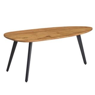 Table Basse Acacia 110x60 Cm Table De Salon Bois Massif Table Bois / Métal