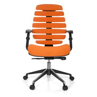Fauteuil De Bureau Ergo Line Ii Tissu Orange Accoudoirs Compris