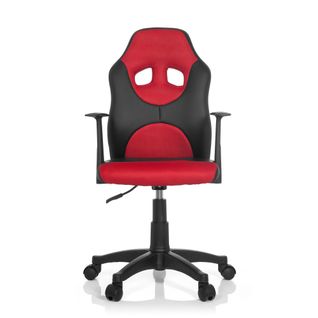 Chaise Pivotante Pour Des Enfants Kid Game Al Simili Noir/rouge Accoudoirs Compris