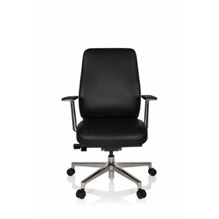 Fauteuil De Bureau Vermont Cuir Noir Accoudoirs Compris