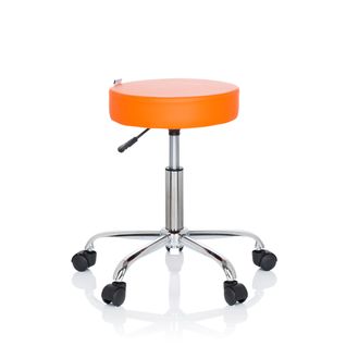 Tabouret Pivotant Operator Ii Simili Orange Sans Accoudoirs