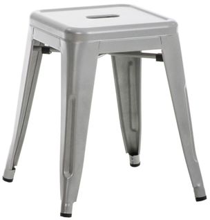 Tabouret Bas Au Style Industriel Armin Métal Argent