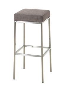 Tabouret De Bar Montréal 85 Tissu Gris/acier Inoxydable