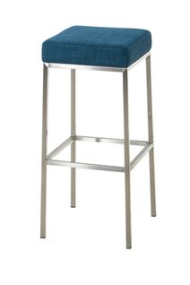 Tabouret De Bar Montréal 85 Tissu Bleu/acier Inoxydable