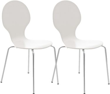 Lot De 2 Chaises Empilables En Bois Diego Blanc