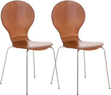 Lot De 2 Chaises Empilables En Bois Diego Marron