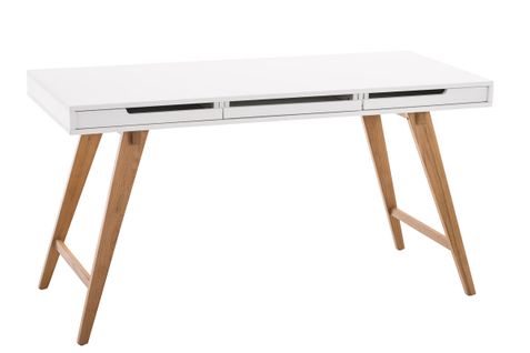 Table De Bureau Secrétaire Porto En Mdf Et Piètement En Bois 140 Cm
