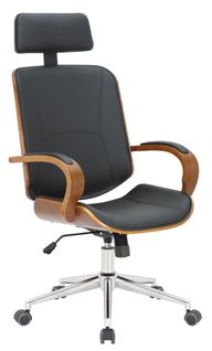 Fauteuil De Bureau Dayton En Similicuir Ajustable Et Pivotant Noyer / Noir