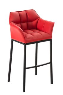 Tabouret De Bar Damaso En Similicuir Rouge/noir