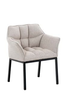 Chaise De Salle À Manger Octavia Tissu Ivoire/noir