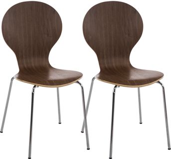 Lot De 2 Chaises Empilables En Bois Diego Noyer