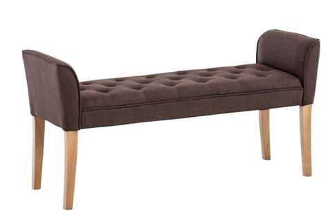 Banquette Style Chersterfield Cleopatra En Tissu Marron/antique Clair