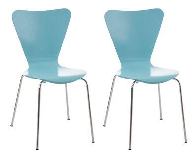 Lot De 2 Chaises Empilables Calisto Bleu Clair