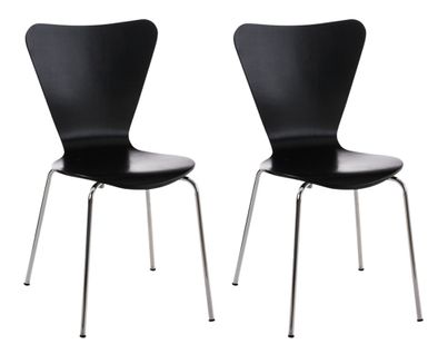 Lot De 2 Chaises Empilables Calisto Noir