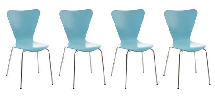 Lot De 4 Chaises Empilables Calisto Bleu Clair