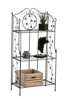 Etagère Pliable En Fer Reus Avec 3 Espaces De Rangement Noir