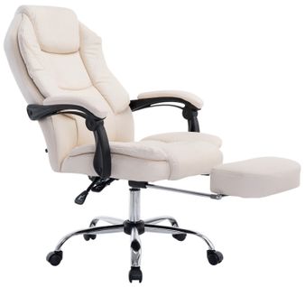 Fauteuil De Bureau Castle Similicuir Crème