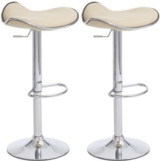 Lot De 2 Tabourets De Bar Shanghai En Similicuir Crème
