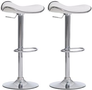 Lot De 2 Tabourets De Bar Shanghai En Similicuir Blanc