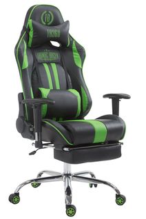 Fauteuil De Bureau Limit Similicuir Avec  Repose-pieds Téléscopique Noir / Vert