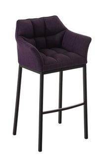 Tabouret De Bar Damaso En Tissu Avec 4 Pieds Violet/noir