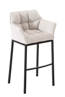 Tabouret De Bar Damaso En Tissu Avec 4 Pieds Blanc /noir