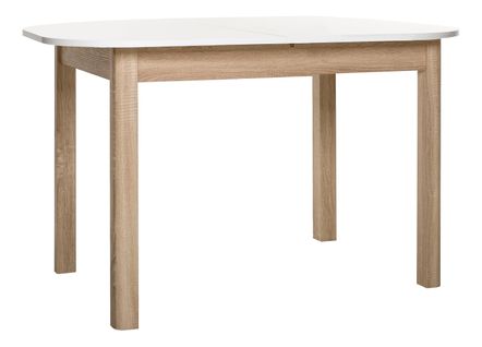 Table à Manger - Kayri - Rectangulaire - Chene Sonoma / Blanc - 4 à 6 Personnes - 120-160 X 76 X 90